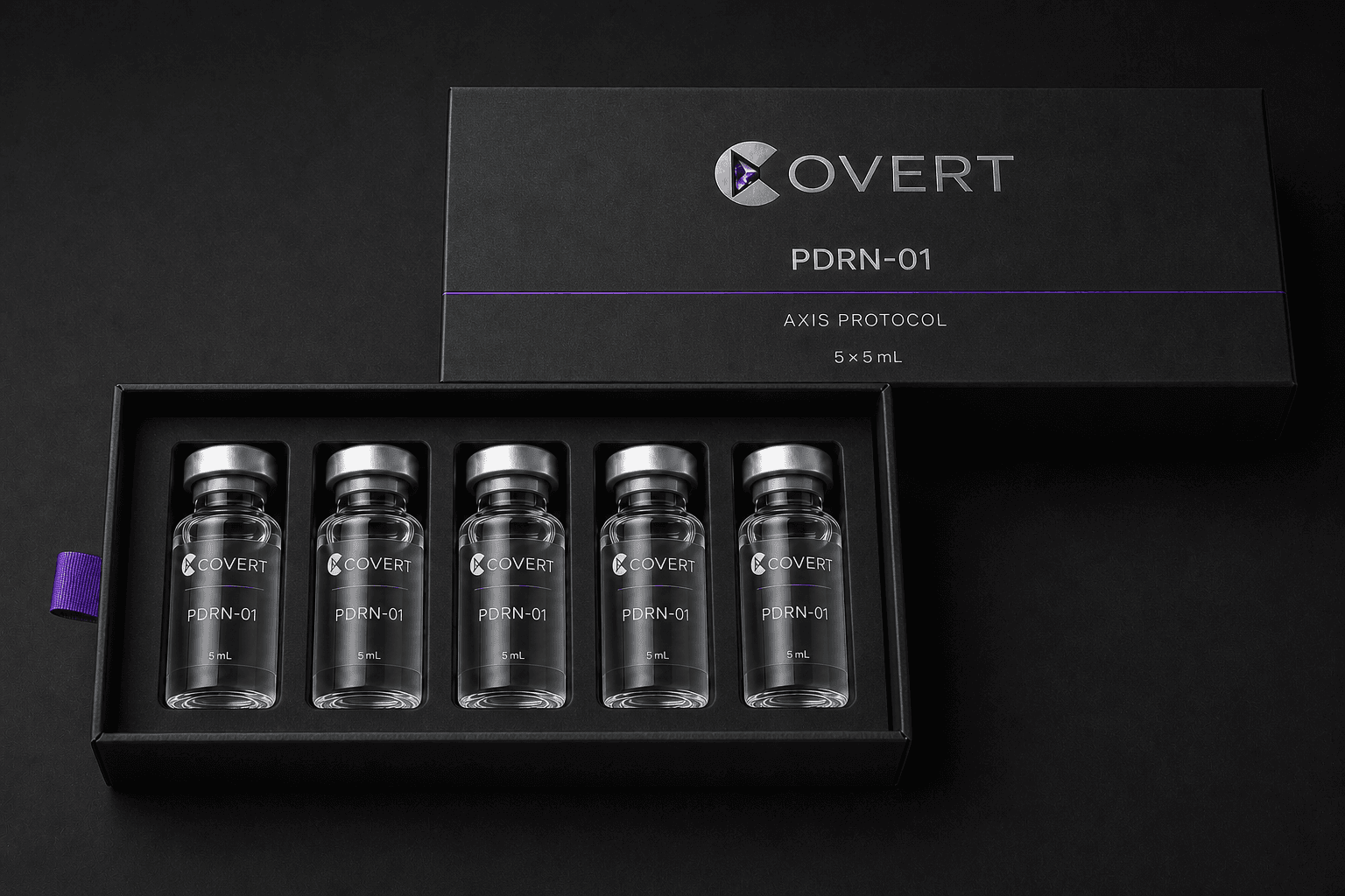 PDRN-01 measured single-row set of five 5 mL crimp vials