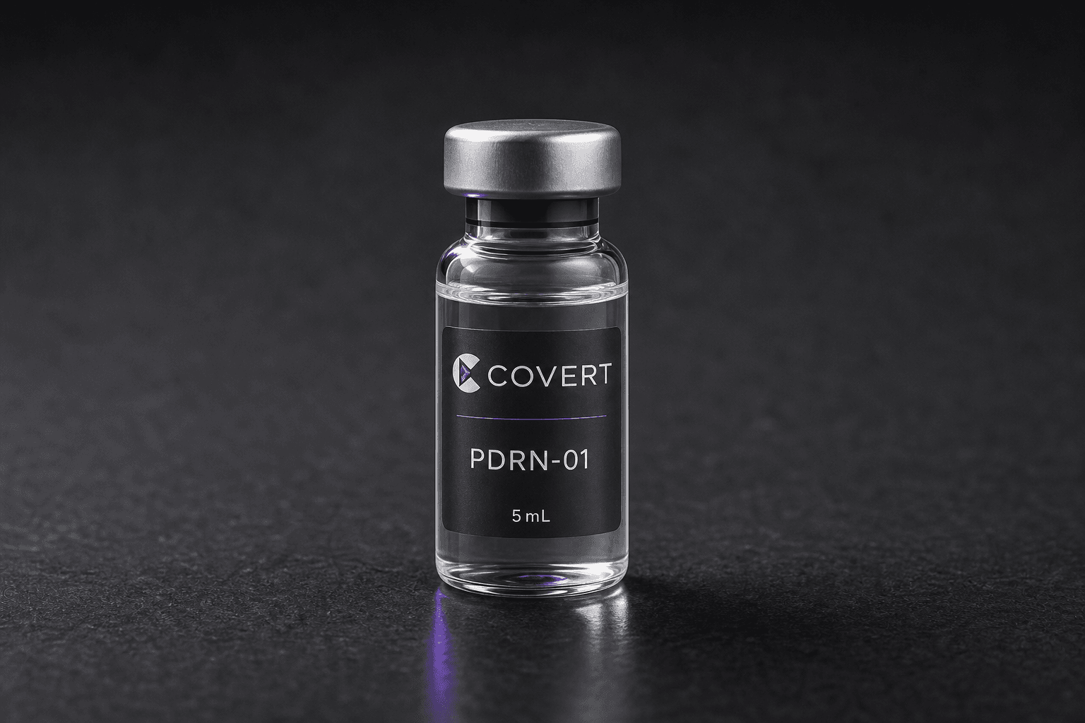 Single transparent PDRN-01 5 mL crimp vial